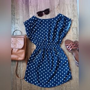 Polka Dot Navy Mini Dress